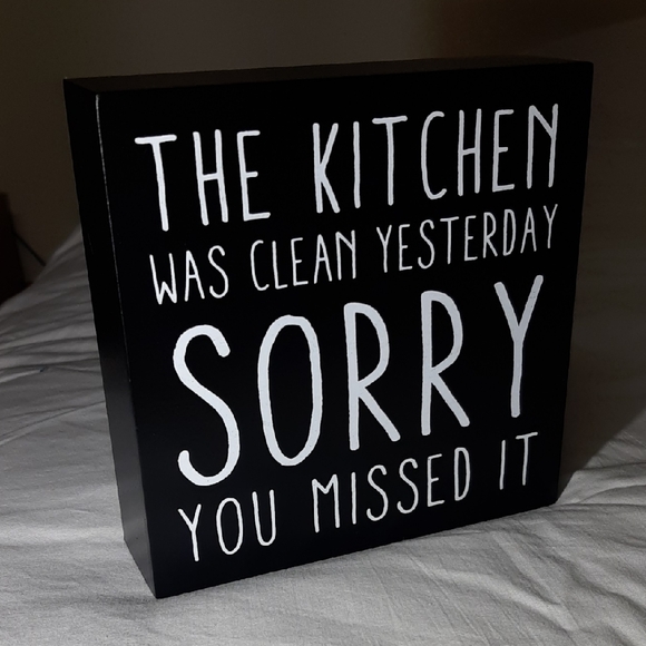 Black and White Kitchen Decor Accent Sign - Picture 1 of 4